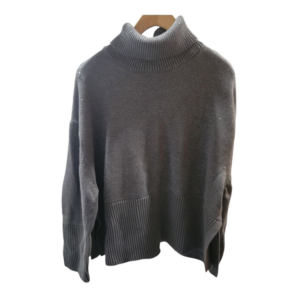 Gap Relaxed Silver Lurex Sweater Size Small